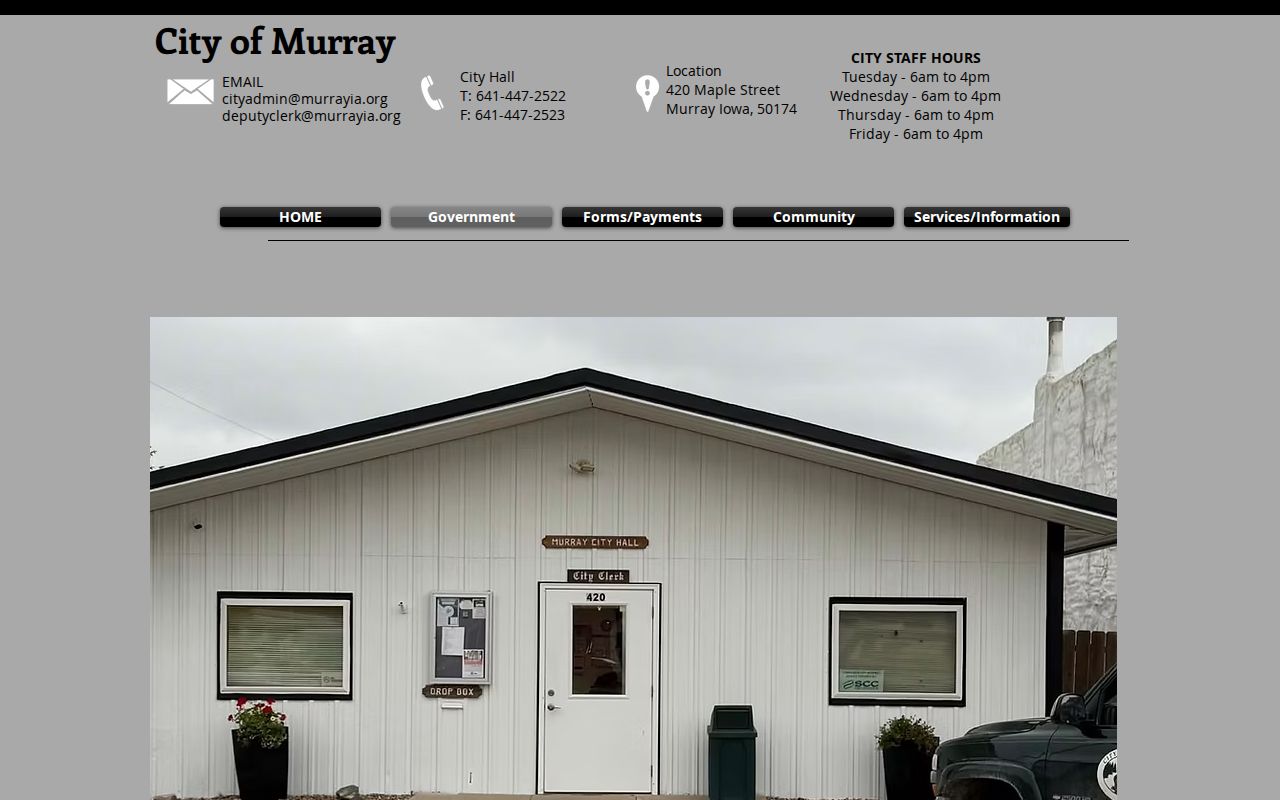 Official Murray government page for Clarke County Murray warrant record routing