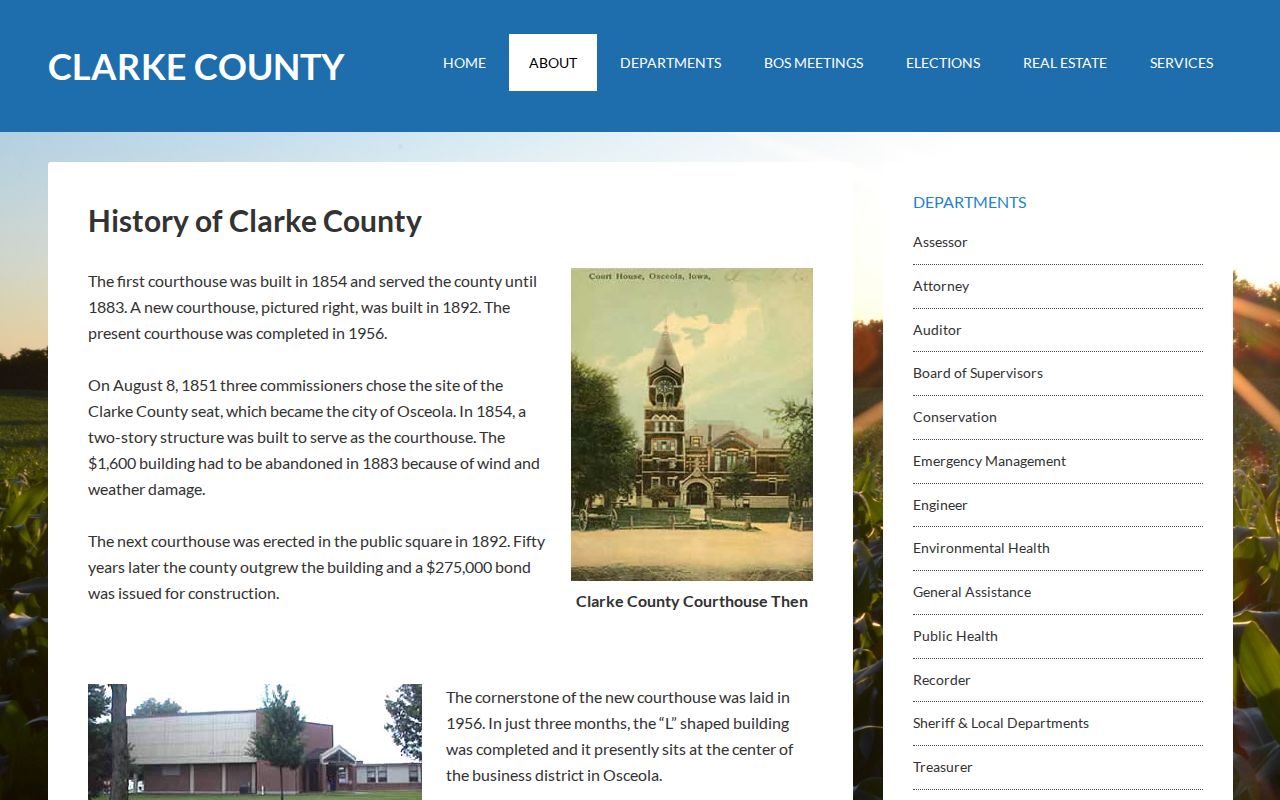 Clarke County warrant records courthouse history page